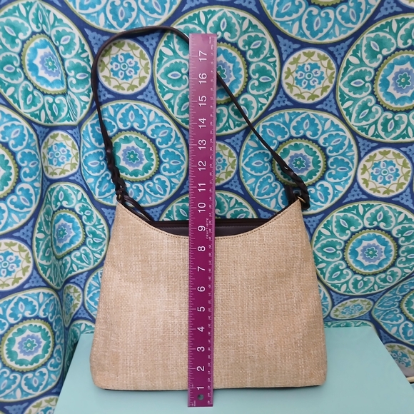 Etienne Aigner Tan and Brown Straw Shoulder Bag - Picture 6 of 9